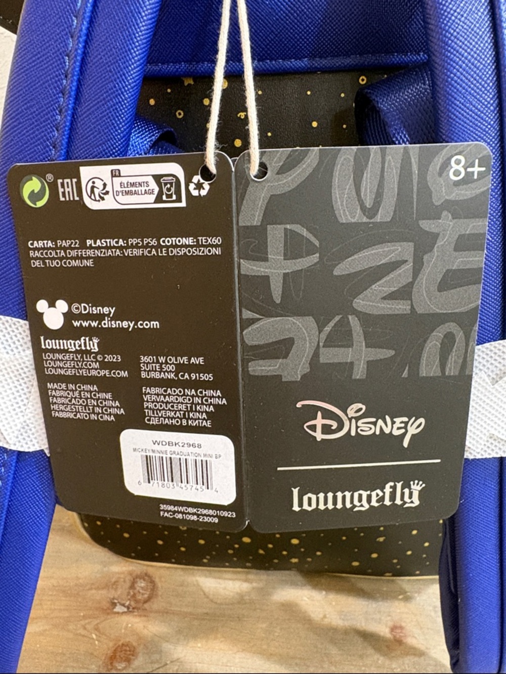 NWT Loungefly Disney Mickey & Minnie Mouse Graduation Mini Backpack - Picture 6 of 10